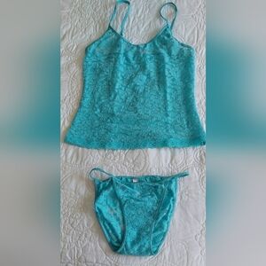 Victoria's Secret Turquoise Lace Chemise Set